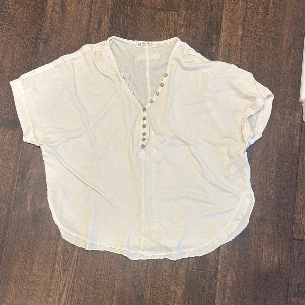 Women's Cream Button-Down Top